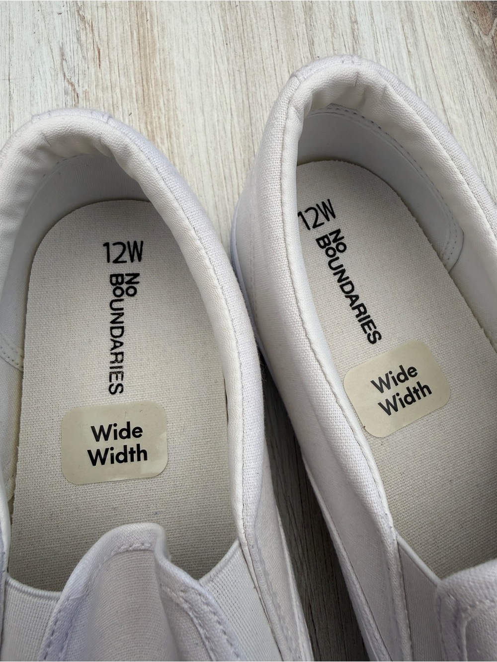 Women’s No Boundaries Slip-On Canvas Sneakers in White - Wide - Picture 4 of 4